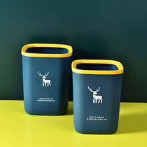 Trash Can Creativity Nordic Wind Small Deer Big Number Home Living Room Bedroom Kitchen Toilet Without Lid With Press Circle Wastepaper