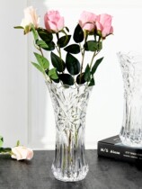 Rich Bamboo Lily Vase Vase Dry Flower Simple Atmospheric Transparent Crystal Living Room Flower Large Fittings