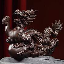 Black sandal carving dragon piece to wooden ShaoLong Creative Living Room Office Redwood Craft Gift