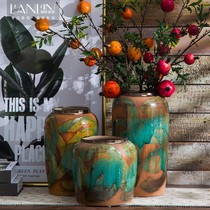 Retro Ceramic Vase American Modern Modern Simple Gas Creative Fittings Dry Flowers Creative Can