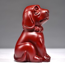 Red Pear Carved Dog Fitting Red Wooden Solid Wood Creative Living Room Decorated Red Wood Craft