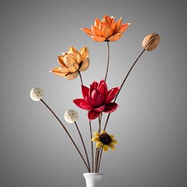 Dry Flowers Bouquet Zen Renaissance Chinese Fake Flowers Decorating Atmospheric upscale Lotus Powder Flower Living Room Desktop Home