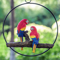 Garden courtyard decorated simulated macaw resin atmosphere upscale hanging pieces fake birds decorated animal sculpture gardening