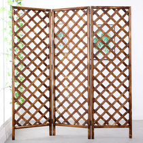 Anti-Corrosive Wood Screen Outdoor Fence Partition Courtyard Grilles Garden Fields Garden Terrace Balcony Floor Decarbonated Grid Screen Wall
