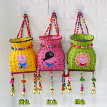 Back basket children small back basket famous family wind imitation rattan fish basket color wind chimes toy stage performance props