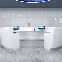 Can be customized department semicircular oral clinic curved hospital triage table shaped nurse station round paint front desk