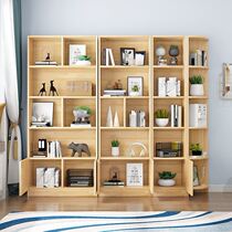 It can be set as an exhibition shelf integrated drawing frame cabinet containing cabinet narrow cabinet children leaning against wall pine wood bookcase solid wood bookcase