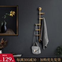Free Punching Light Lavish Brass Cloak Hood Hook Door Rear Bedroom Hanging Clothes Hook Toilet Wall-mounted Wall Full Copper Clothing Hook