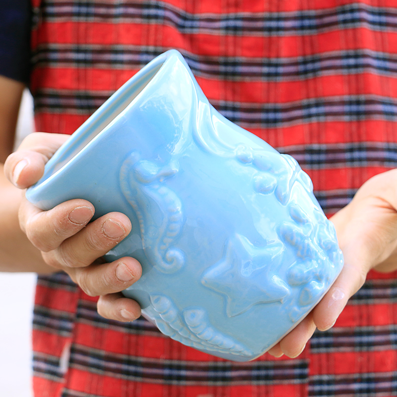 Old running the mage, ceramic flower pot creative coarse pottery move large caliber fleshy flower implement high basin package mail special offer a clearance
