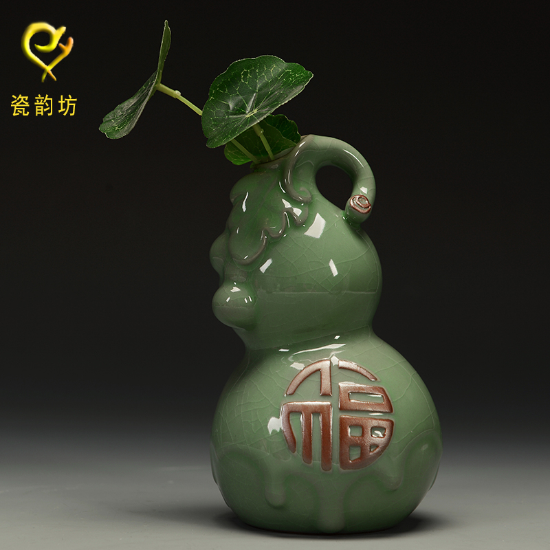 Ceramic small pure and fresh and vase hydroponic plant contracted and I sitting room home decoration flower arranging flower implement elder brother up with furnishing articles