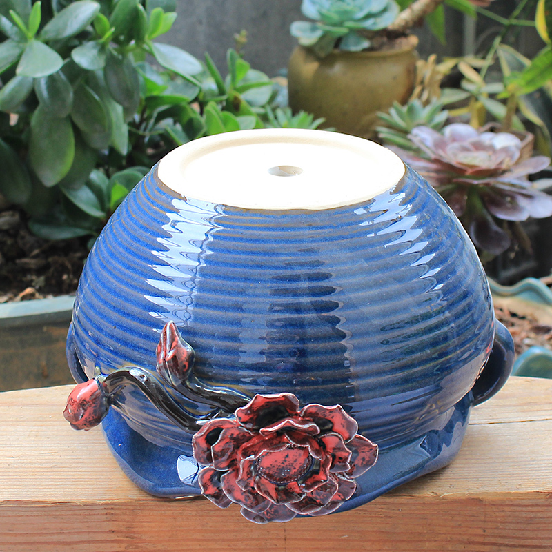 Creative flower POTS, large diameter ceramic basin of large meat meat meat more clearance indoor household breathable old running the flowerpot restoring ancient ways