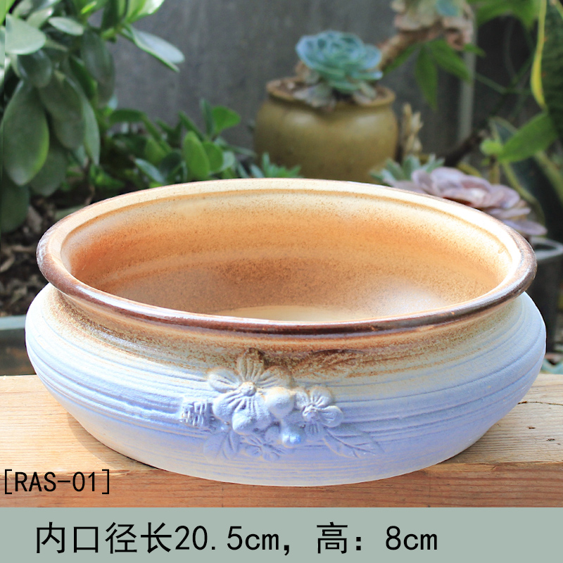 Coarse pottery flowerpot large breathable purple sand pottery and porcelain, fleshy combo platter of large diameter fleshy plant special offer a clearance