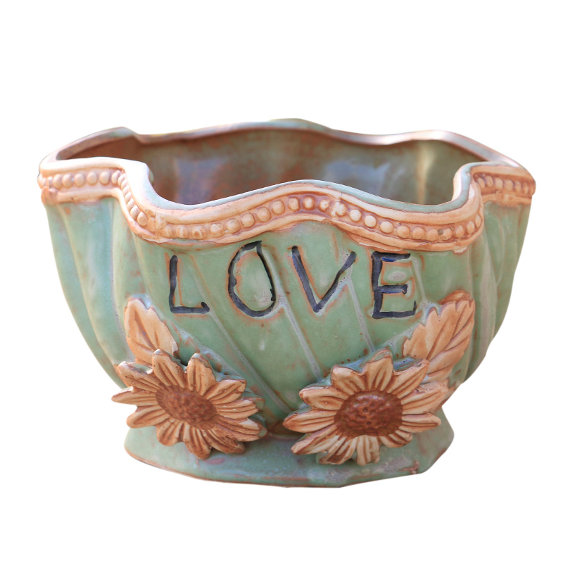 The Fleshy flower pot pottery indoor special offer a clearance package mail large Fleshy the plants potted coarse pottery creative move of large diameter