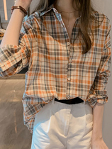 Plaid shirt women 2021 summer new retro loose casual long top temperament sunscreen coat