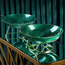 Glass Fruit Pan Creative Light Extravaganza Livingroom Home Tea Table Nets Red Upscale Zero Drinking Water Fruit Tray Extravagant Personality Fashion