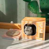 mpets cat grab board nest durable non-chip wear-resistant cat claw board cat nest integrated corrugated paper vertical cat toy