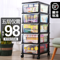 Multi-layer transparent storage cabinet Drawer-type slit shelf Kitchen plastic storage box Snack toy storage box