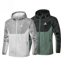 Sport jacket mens spring and autumn wind clothes new long sleeves loose even cap thin blouses breathable double layer casual jacket tide