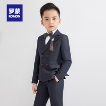 Romon boys suit suit spring and autumn childrens performance dress boy jacket Flower Boy small suit piano performance suit