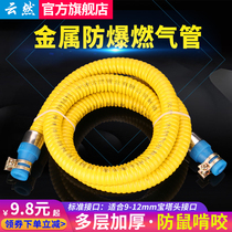 Household gas pipe Gas pipe Natural gas liquefied gas pipe Water heater gas stove connection metal hose anti-rat bite