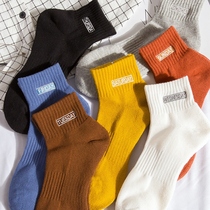 Youth socks mens mid-range socks autumn trend socks winter sports sweat-absorbing deodorant towel bottom socks men