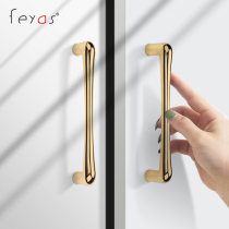 Modern simple hand bright golden light luxury cabinet door handle hand Nordic cabinet single hole cabinet round buckle