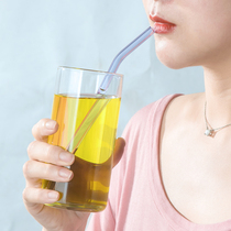 Glass straw Non-disposable adult maternity anti-lipstick Transparent environmental protection drinking tube Heat-resistant silicone straw hose