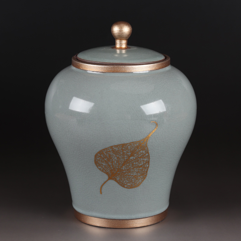 Elder brother up with large caddy fixings ceramic POTS of household seal pot half jins to tea packing box can customize logo