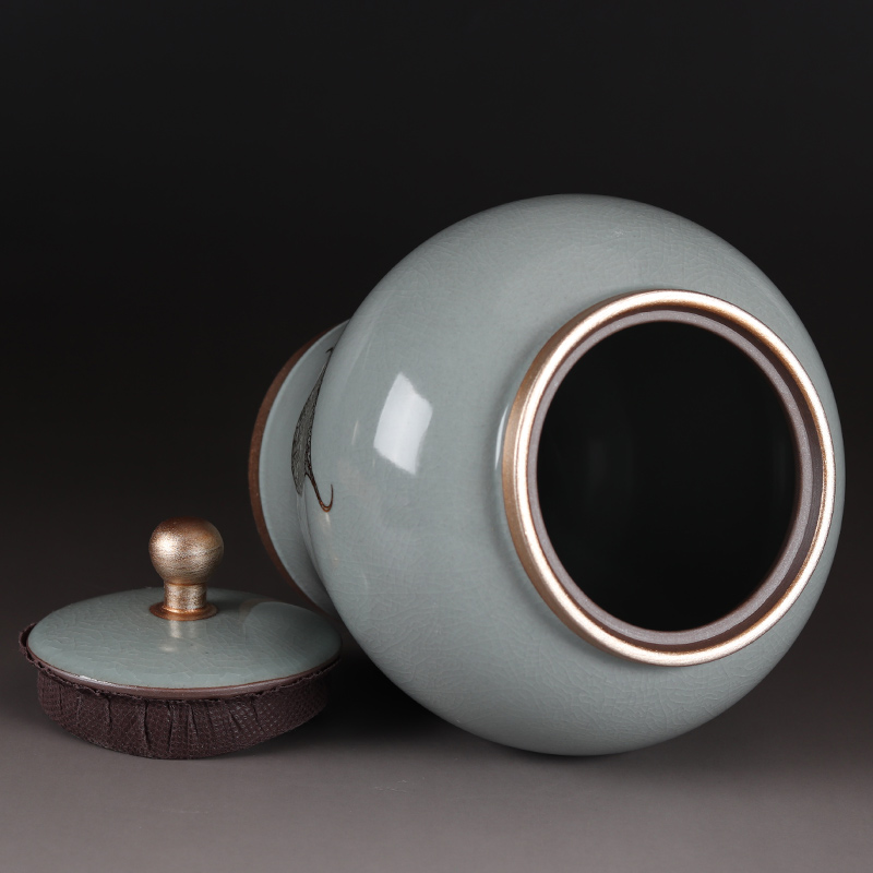Elder brother up with large caddy fixings ceramic POTS of household seal pot half jins to tea packing box can customize logo