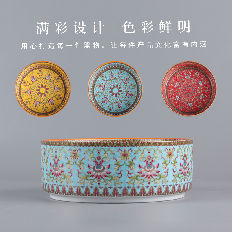 Colored enamel porcelain tea wash to wash large built water in a bowl writing brush washer from dry mercifully kung fu tea accessories in hot water to wash to the bucket