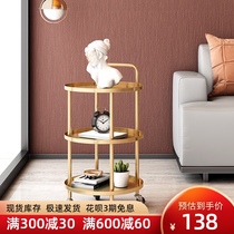 Simple modern side multi-layer mini coffee table Light luxury small round table Living room sofa cart side cabinet storage corner