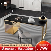 Bedroom rock board light luxury desk Modern minimalist home writing desk Office desk Study minimalist Italian computer desk