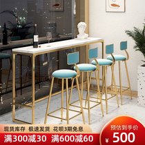 Light luxury bar table Simple household window Modern bar high-legged table Marble bar table and chair Long table partition
