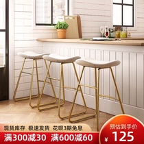 Bar stool Modern simple high stool bar chair creative front desk chair Nordic high stool household wrought iron bar chair