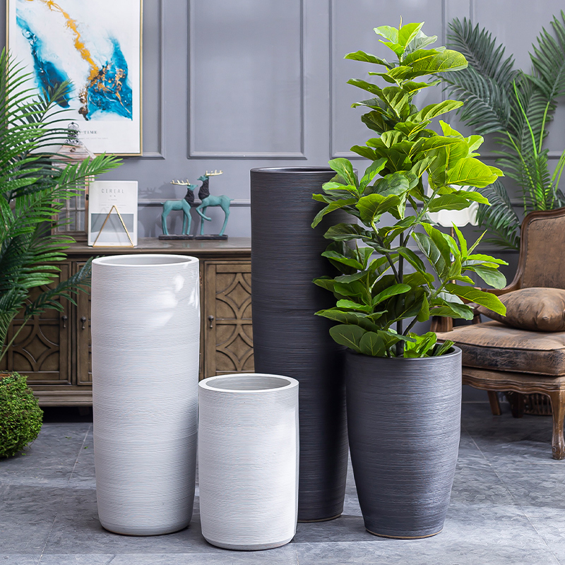 Big flowerpot modern Scandinavian simple villa interior decoration vase furnishing articles new ceramic basin of large land the plants