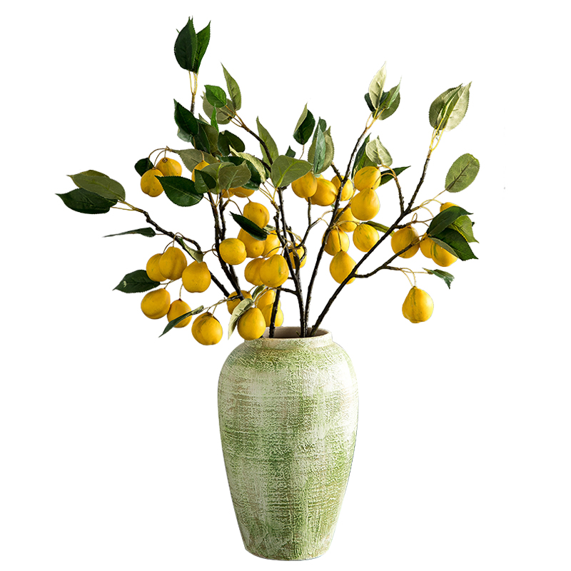 American green clay flower implement large ceramic vase dried flowers, household furnishing articles ceramic table sitting room decorative vase