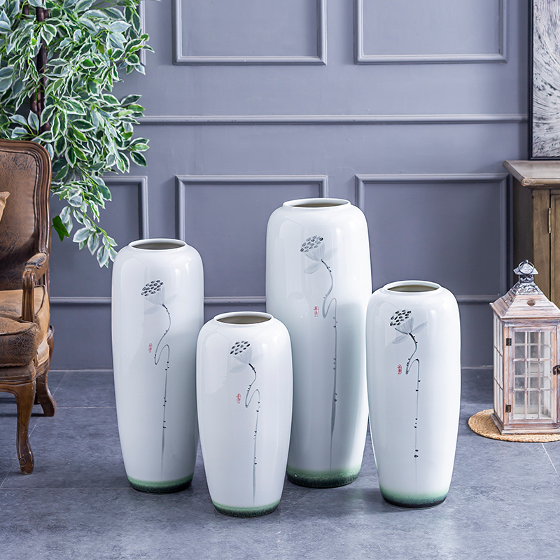 Modern new Chinese style ceramic vase of large sitting room household soft adornment TV ark, flower arranging hotel villa furnishing articles