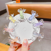 Children transparent color bow hairclip baby small hair card broken hairclip girl sweet princess clip headgear