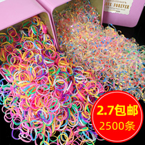 Small rubber band female head child does not hurt hair leather case hair accessories headband color rubber band disposable Hairband girl headgear