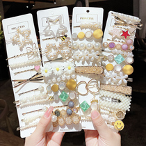 Korean Net Red Pearl hairclip tremolo with childrens clip headgear Summer Girl side hairpin broken hairclip female