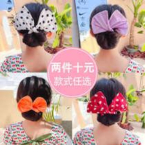 Childrens twisted clip bow lazy hair artifact tremolo with the same ball head curler girl cute hair accessories