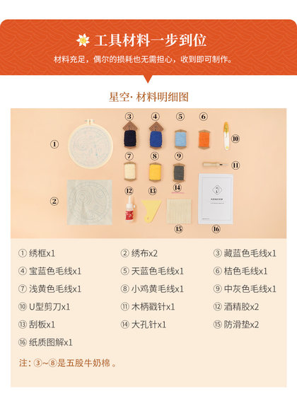 Xianhui 직조 아트 Poke 자수 수제 DIY 재료 패키지 별이 빛나는 스카이 코스터 Poke 바늘 단열재 패드 원사 감은 선물 선물 Xianhui 직조 아트 Poke 자수 수제 DIY 재료 패키지 별이 빛나는 스카이 코스터 Poke 바늘 단열재 패드 원사 감은 선물 선물