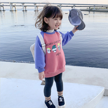 Girls' winter clothes thickened autumn and winter models 2020 new children's head-guarded children's clothes with foreign gas and fluffy tops