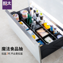 Cool too Magic food pumping kitchen cabinet pull basket kitchen cabinet drawer food bottle tank storage with damping rail