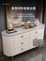 Locker light luxury meal cabinet modern minimal stainless steel marble masonry cabinet to collect solid wood restaurant American