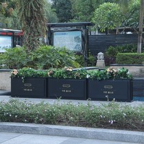 Outdoor wrought iron flower box Flower trough Square sales department external pendulum mobile flower pot Outdoor flower rack finished flower pool flower bed