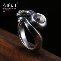 925 pure silver ring male damp serpentine ornament index finger ring female lukewarm wind personality creative birthday present