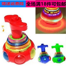 Colorful UFO flying saucer music gyro Electric luminous gyro Plastic square stall supply childrens toys