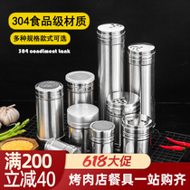 Barbecue Seasoning Jars Stainless Steel Seasonings Bottle Pepper Zizenzo Seasoning Sprinkling Powder Bottle Jars Rotary Seasonings Box