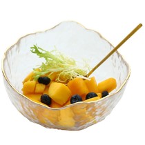 Japanese glass salad bowl home large vegetable fruit plate creative single dessert bowl heat-resistant transparent cutlery Bowl